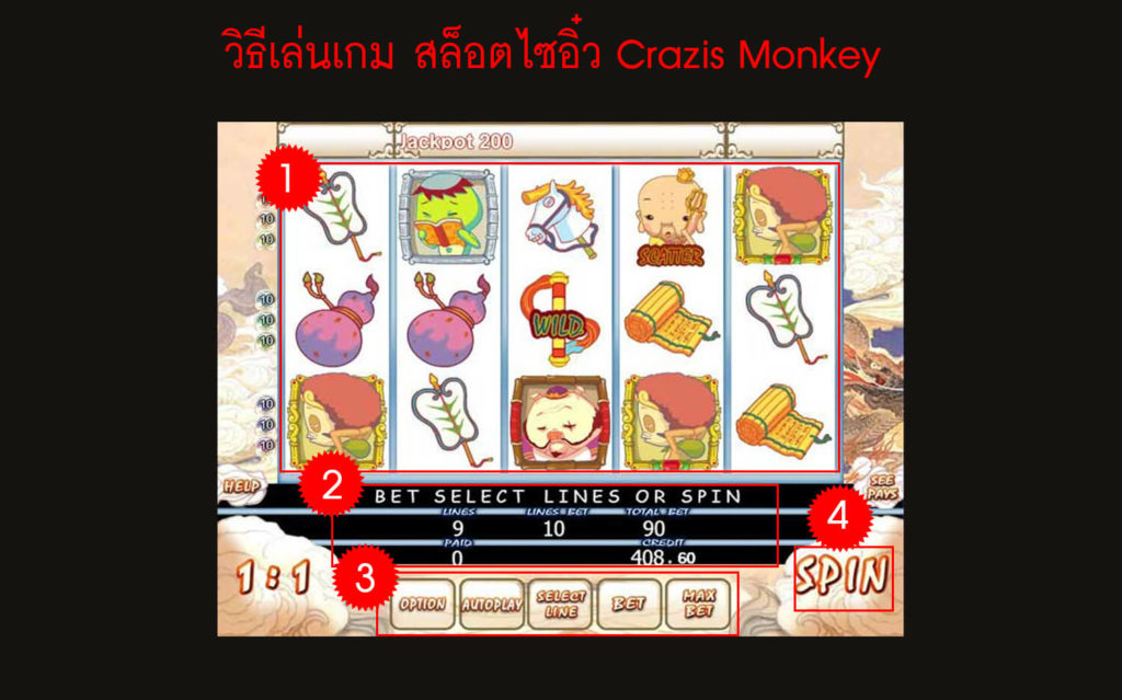 วิธีเล่นเกม สล็อตไซอิ๋ว Crazis Monkey